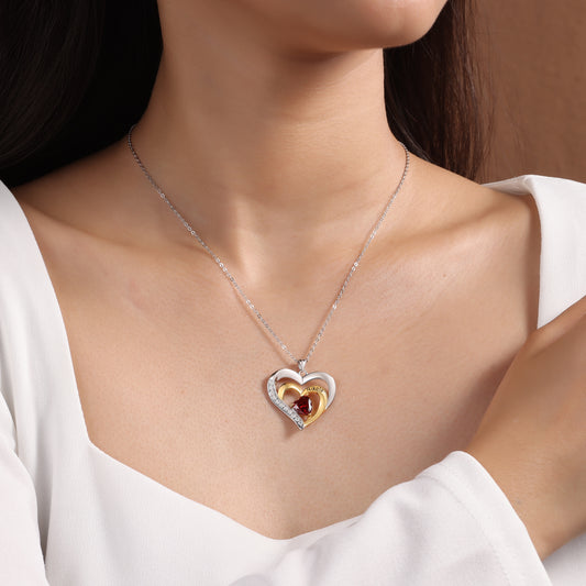 Charming 925 Sterling Silver mothers personalized Birthstone Necklace