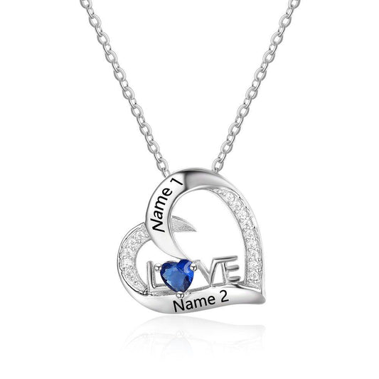 engraved necklace with love initial