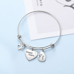 Custom Stainless Steel Pet Bangle Bracelet personalized and engraved with names or initials
