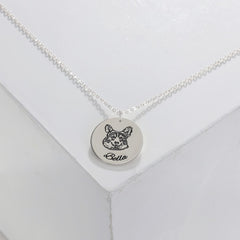 Personalized Pet Portrait Necklace, Custom-Crafted from Your Cherished Dog or Cat's Picture - Exquisite Pet Jewelry