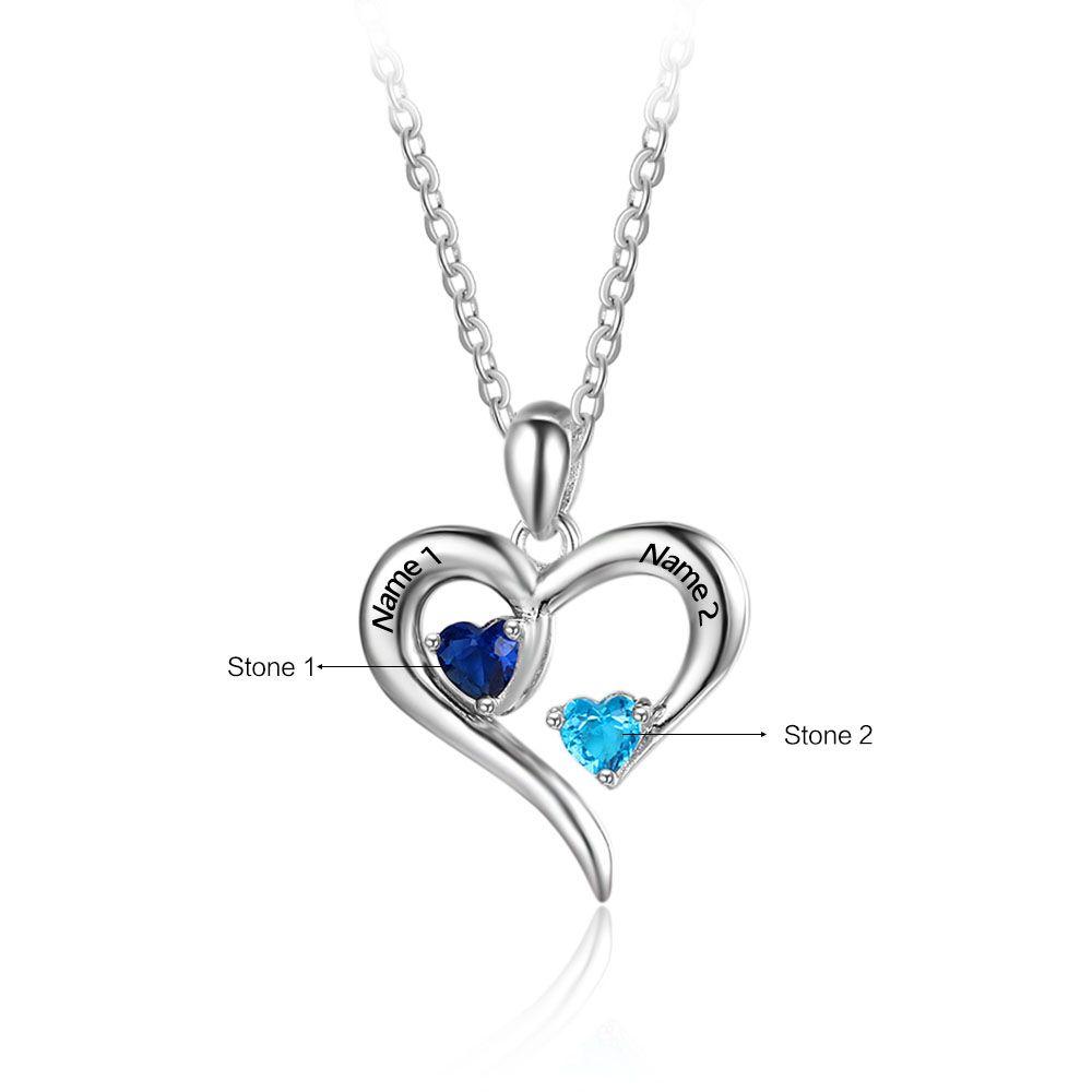 Couple's Pear-Shaped Birthstone Infinity Necklace (2 Stones) | Zales