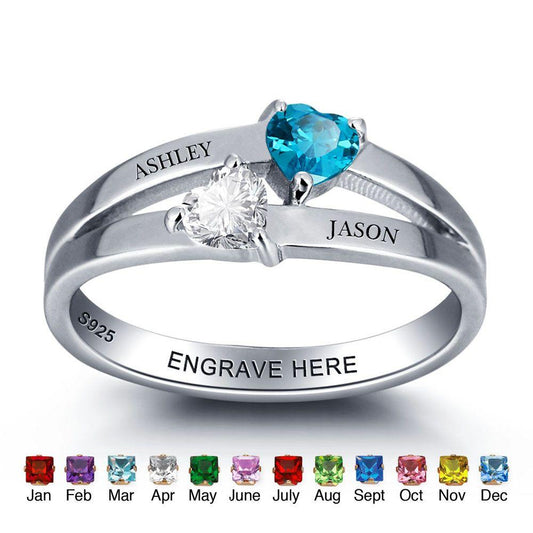 Six Birthstone Custom Mothers Ring With Ideal Cut Diamonds -  MothersFamilyRings.com