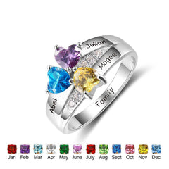 mothers ring with 3 birthstones
