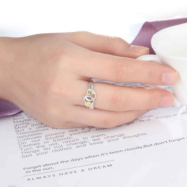 promise ring for her with 2 stones